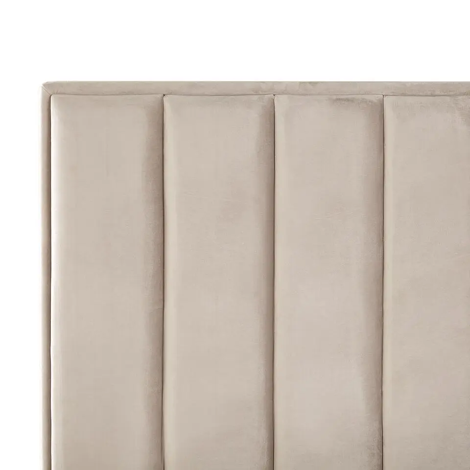 SEZANNE - Bed met opbergruimte - Taupe - 180 x 200 cm - Fluweel