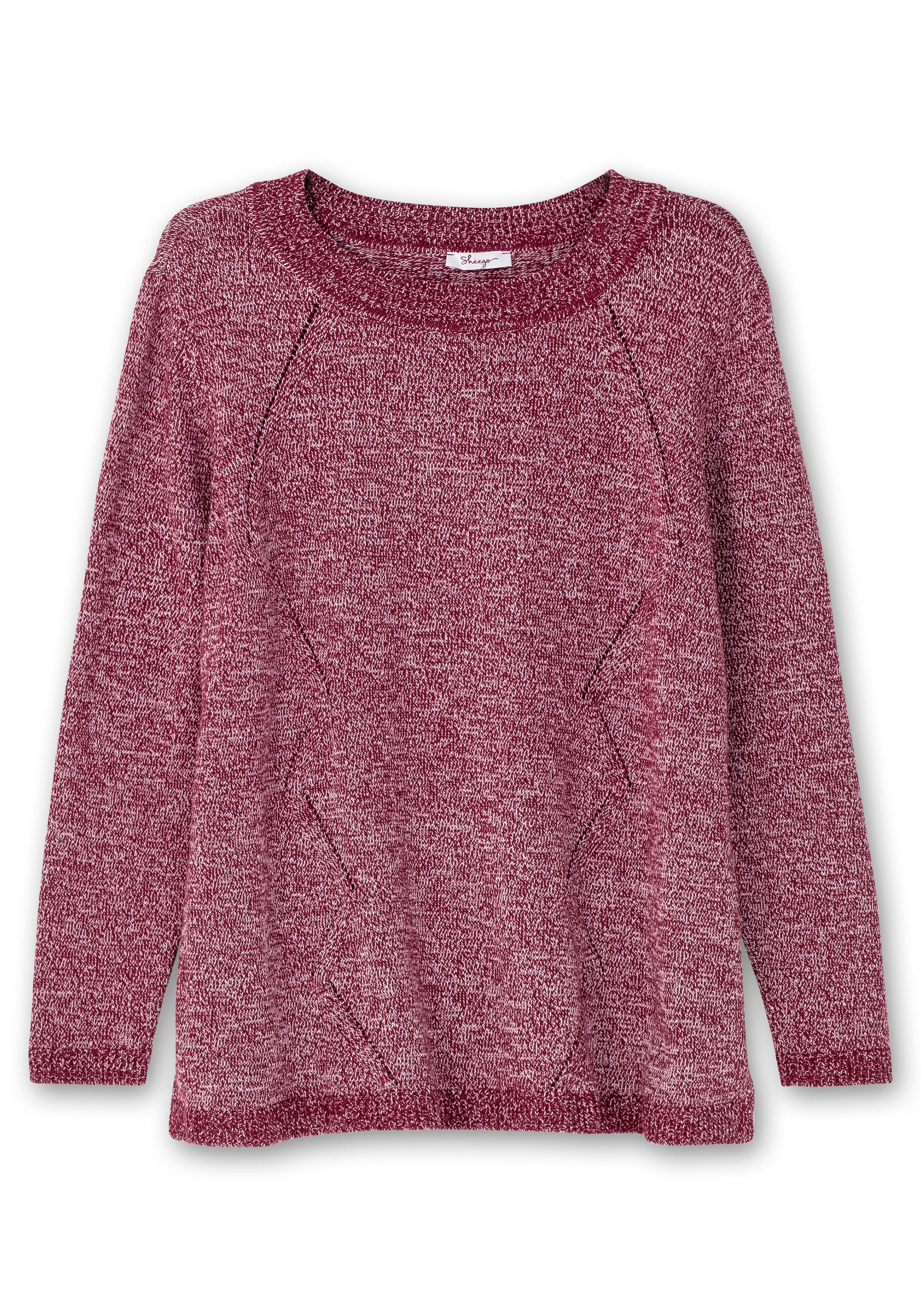 Melierter Pullover in A-Linie, flauschige Qualität