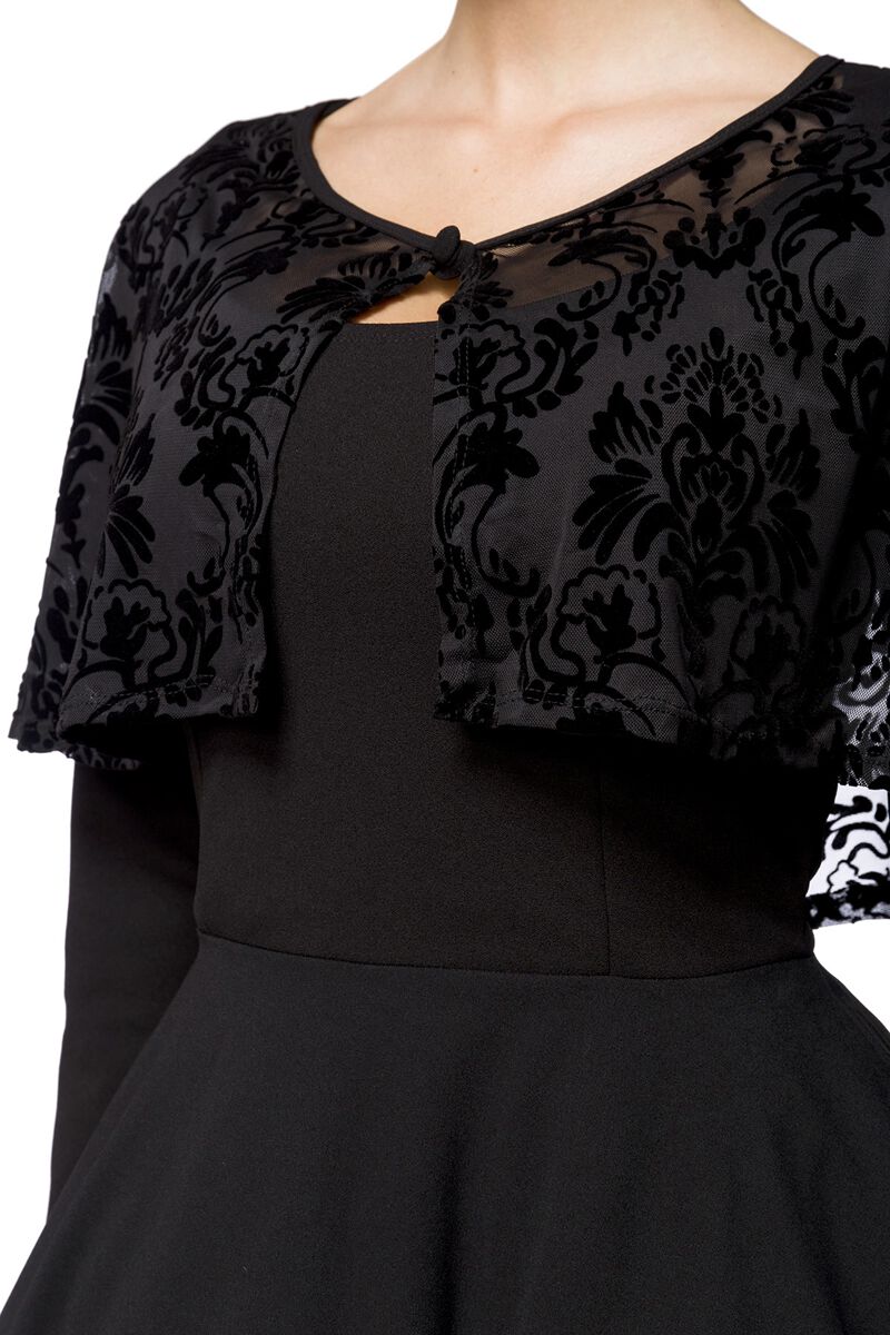Retro dress with cape | Belsira Robe mi-longue
