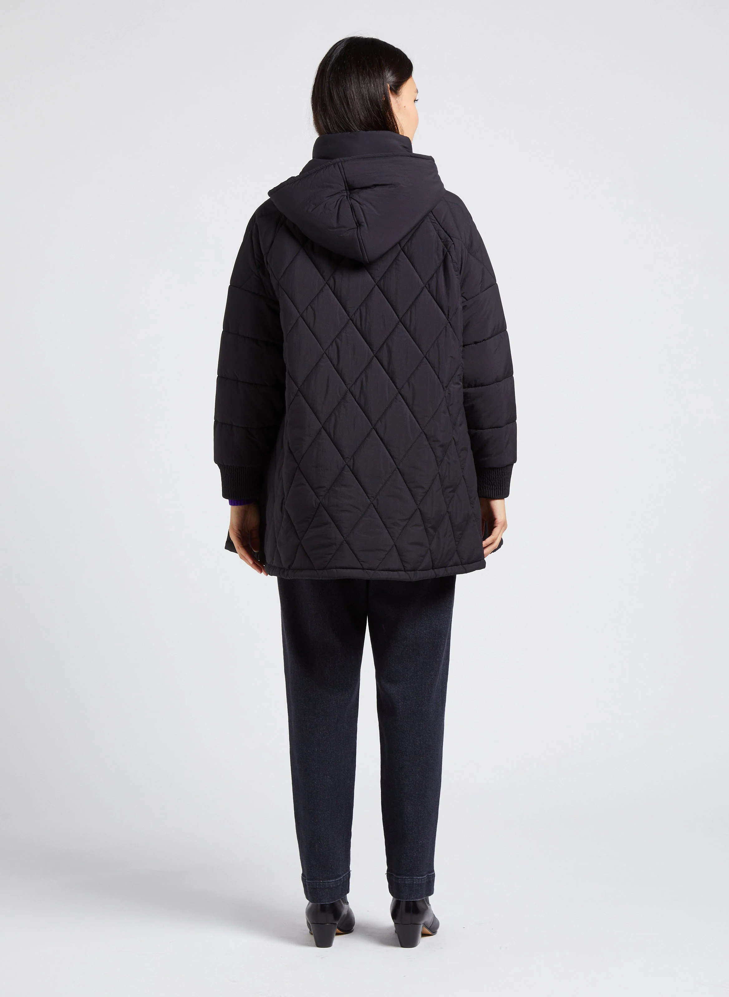 PERSEUS - Jean cropped carotte en coton mélangé | Noir