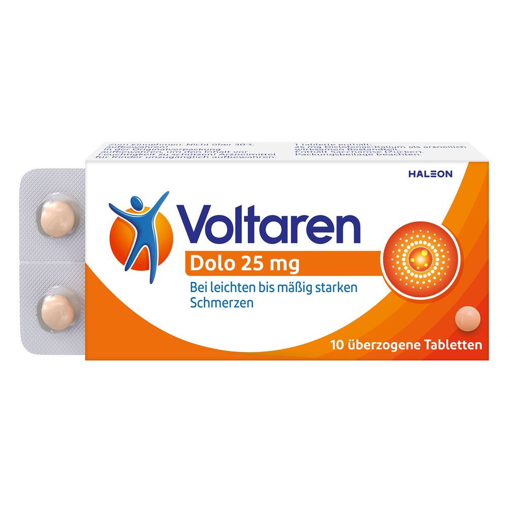 Voltaren Dolo 25mg Tabletten, Schmerztabletten gegen Rückenschmerzen 10 St. - Jetzt 20% Rabatt mit dem Code voltaren20 sparen