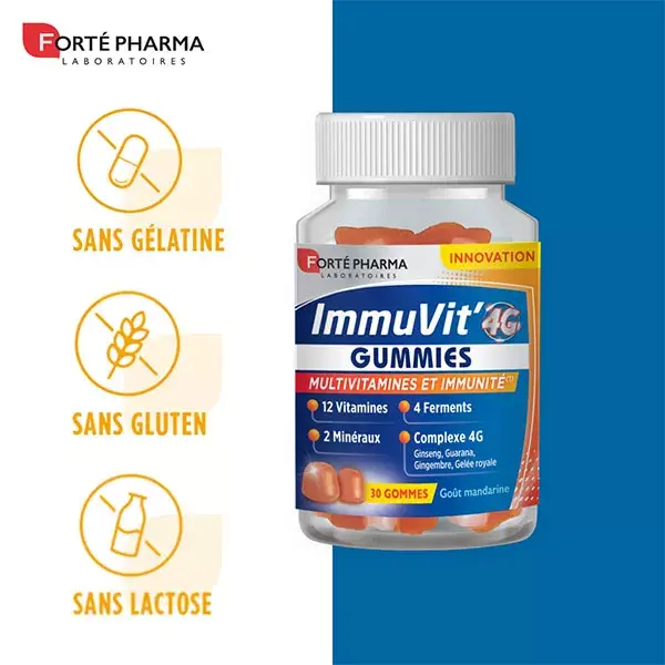 Forté Pharma ImmuVit'4G Energy Multivitamin Immunity Gummies - 30 gomas
