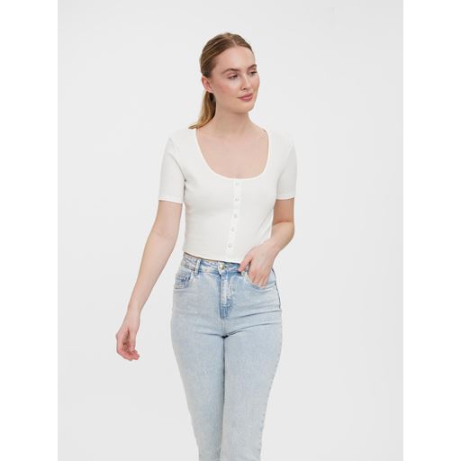 Vero Moda Natasha Crop Top, Snow White, XS