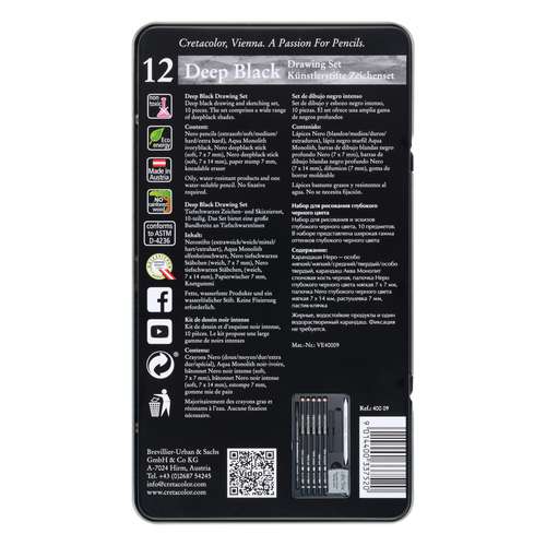 CRETACOLOR® Deep Black Zeichen- und Skizzierset