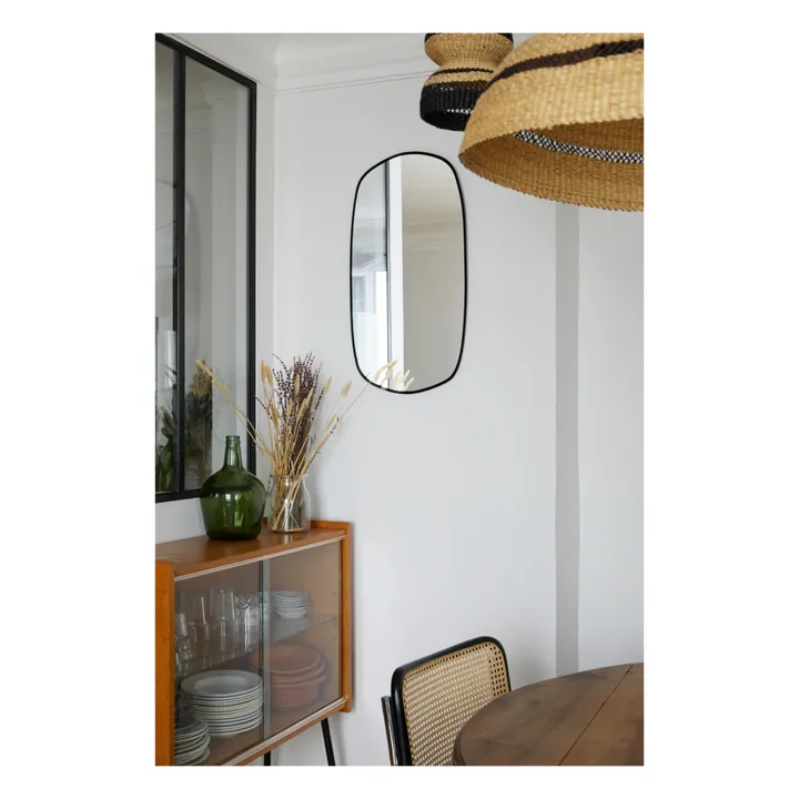M Nuance Miroir extra plat biseauté contour noir- forme aléatoire 40x75 | Noir