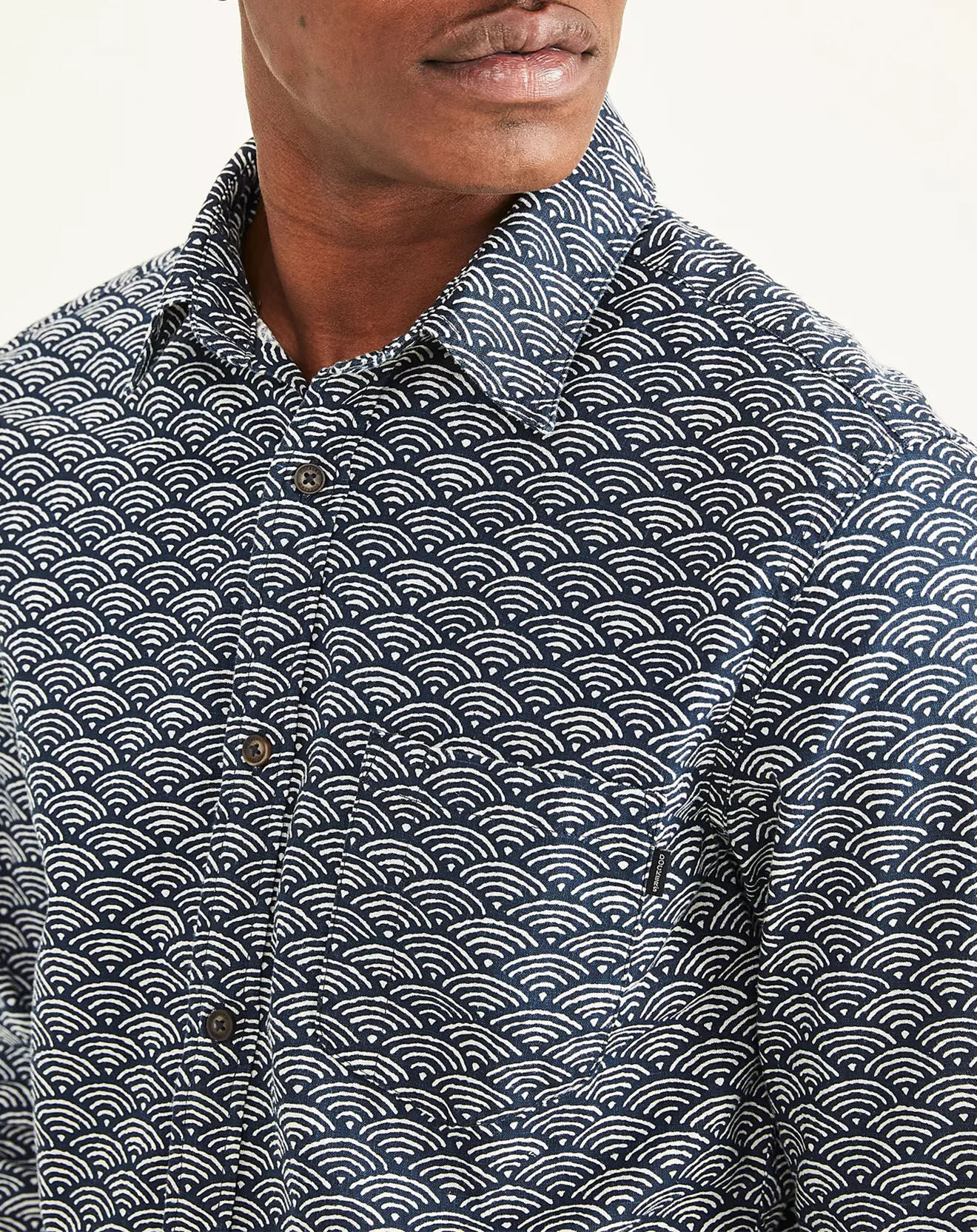 Dockers Chemise en Coton & Lin Alpha Icon Slim Fit imprimée bleu foncé