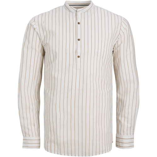 Jack & Jones - 12196822 JPRBLASUMMER HALF PLACKET SHIRT L/S SN SAND Beige