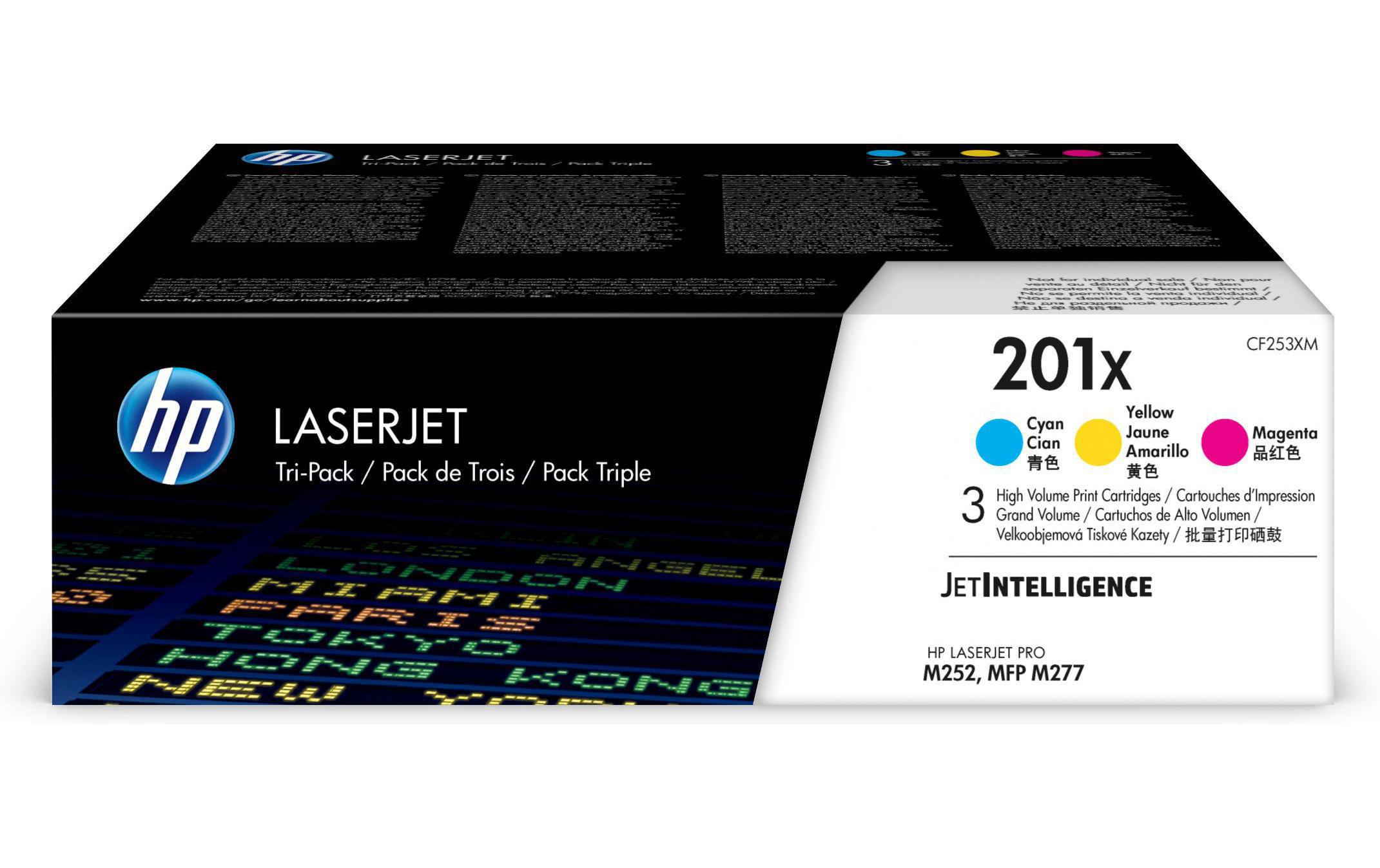 Toner Nr. 201X (CF253XM) Cyan/Magenta/Yellow<br>Tonerkartusche