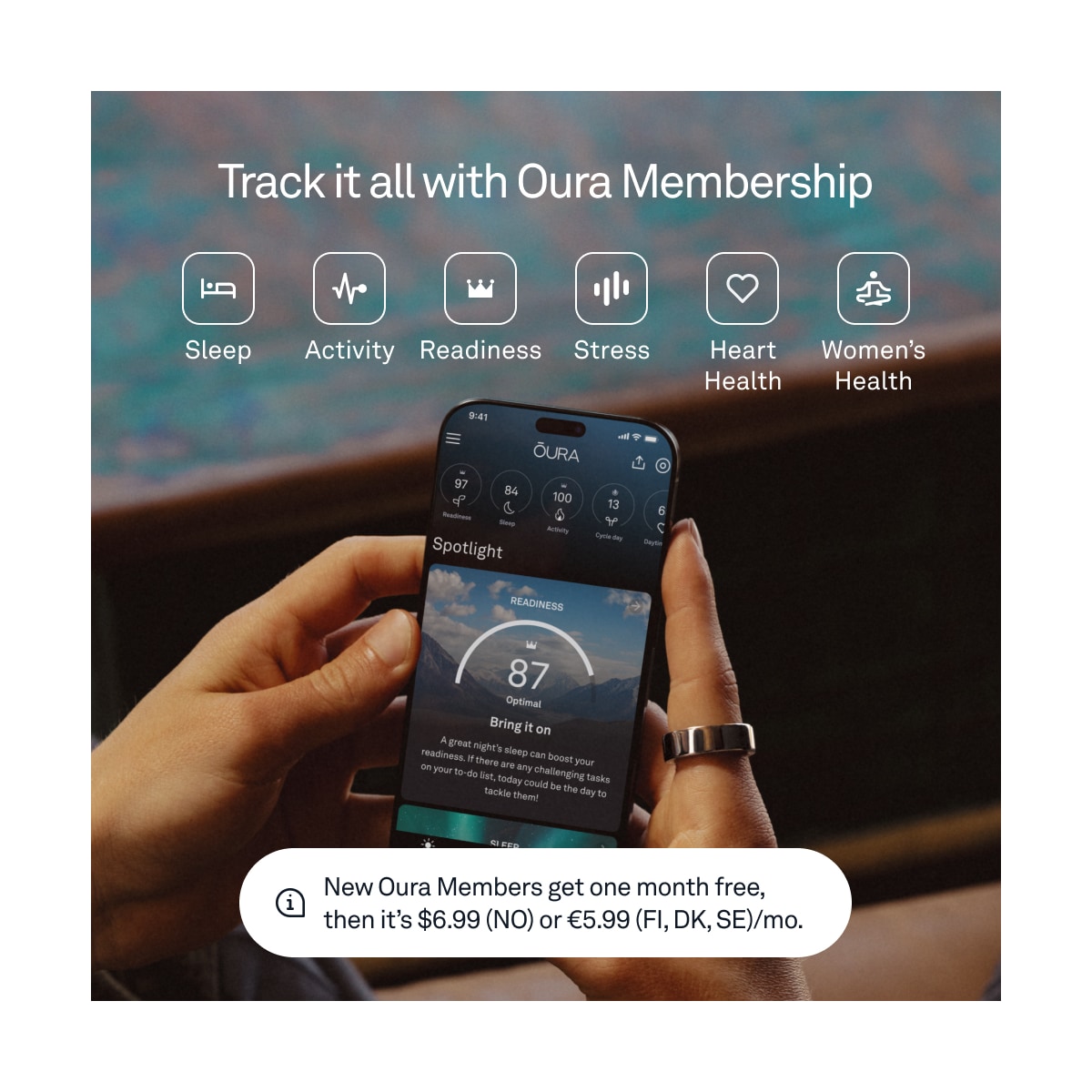 Oura-ring smarttring 4 størrelse 5 (Silver)
