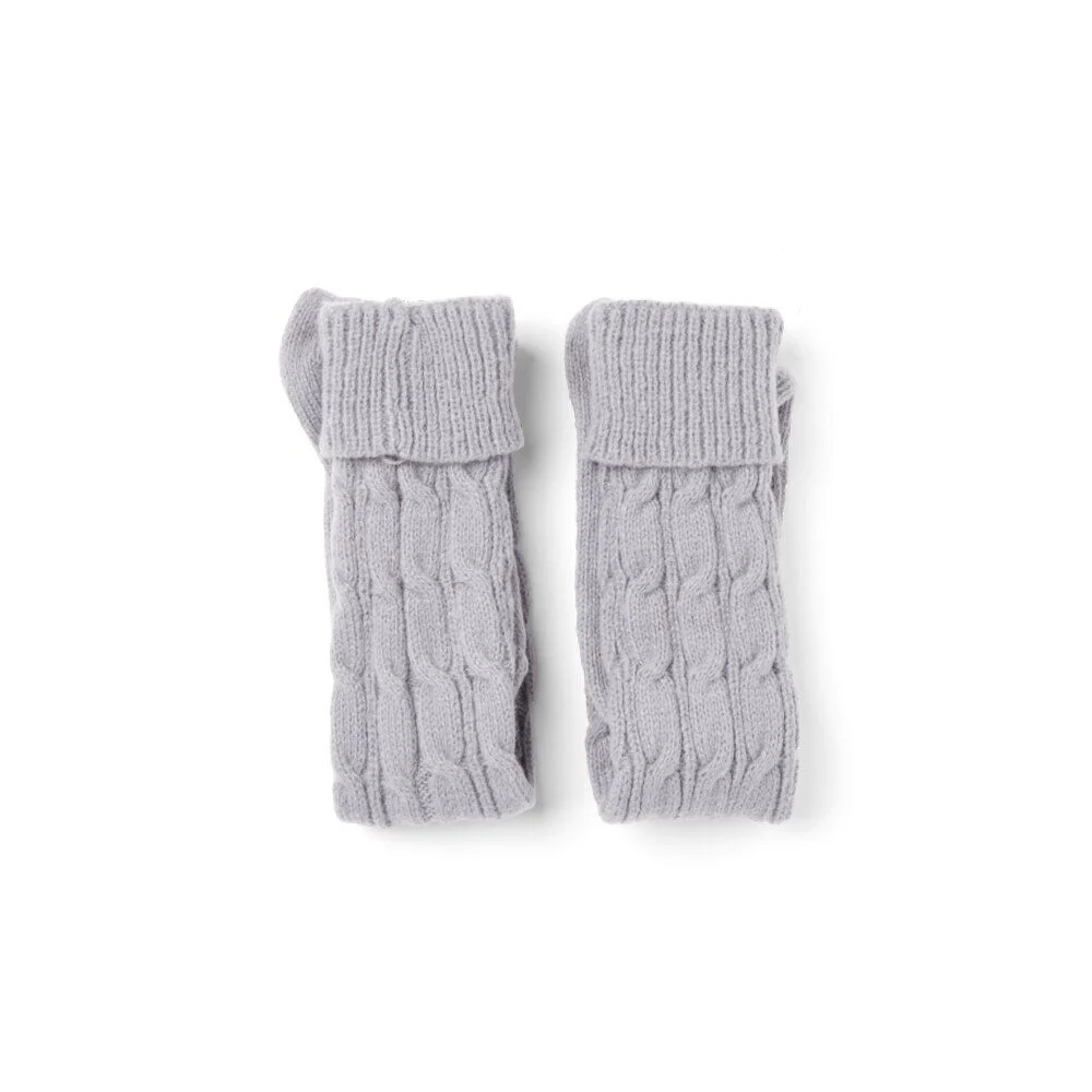 Chaussettes hautes style tricot femme grises ou blanches