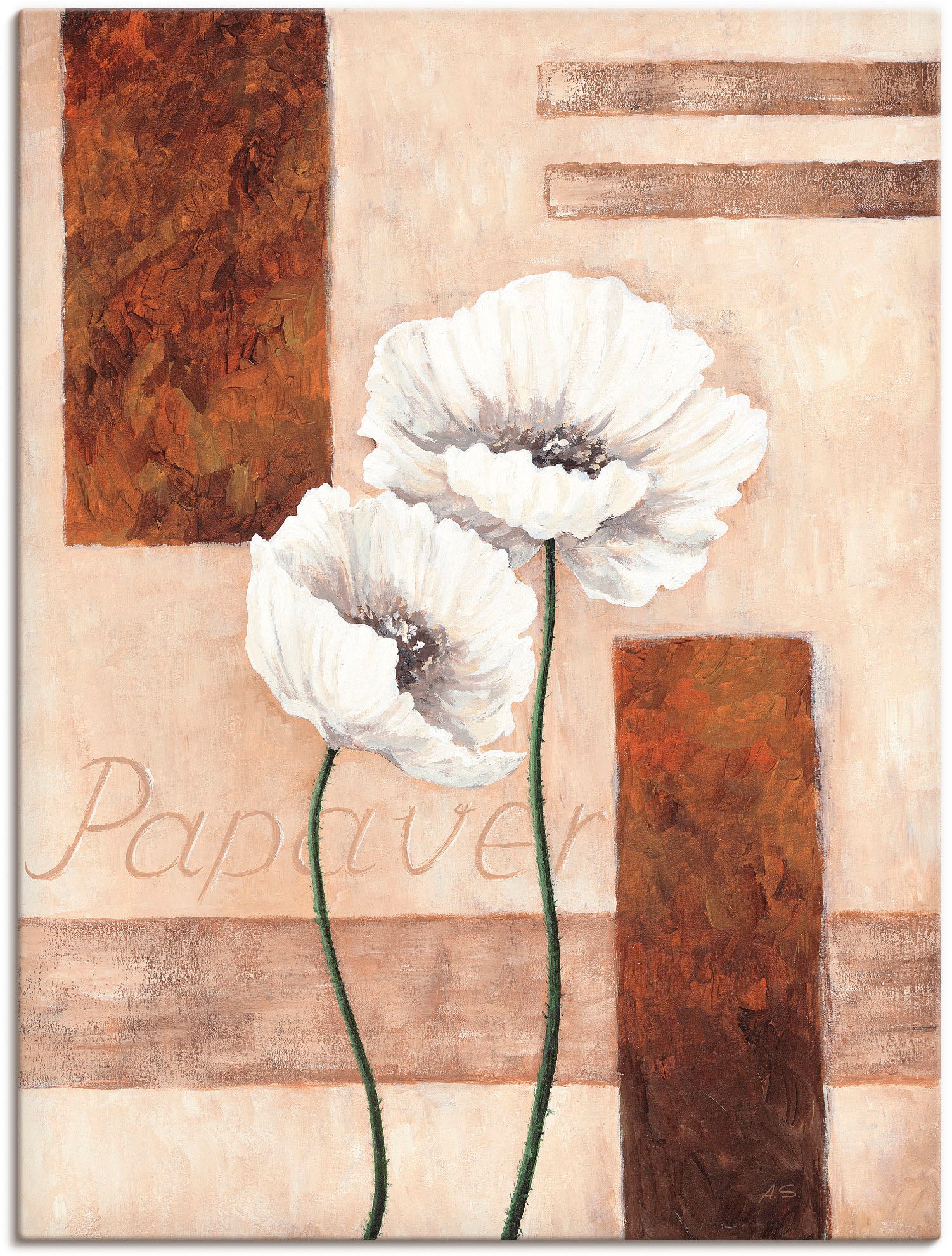 Artland Leinwandbild »Papaver - Mohnblumen« Blumenbilder 1 Stk. tlg. auf Keilrahmen gespannt