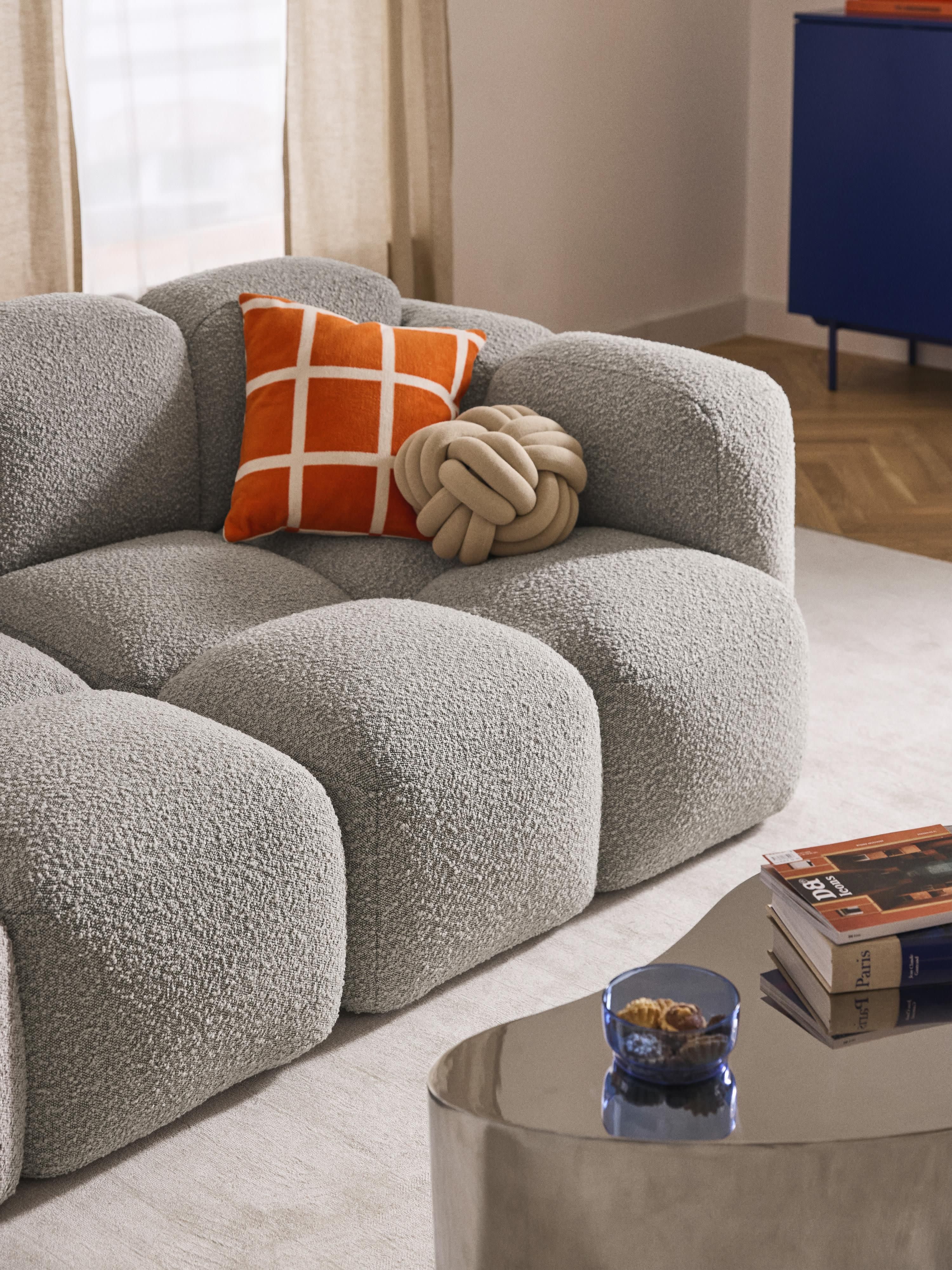 Modulaire bank Tayla (3-zits) van bouclé