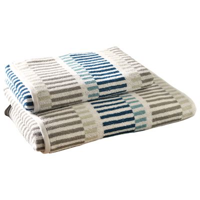 Linge de toilette à rayures multicolores - 500 g/m² - BECQUET CRÉATION