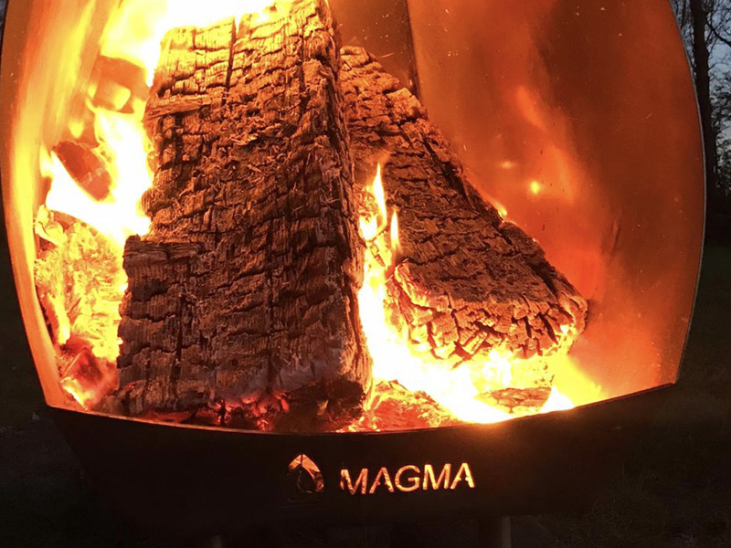 Magma RVS zwart tuinhaard set