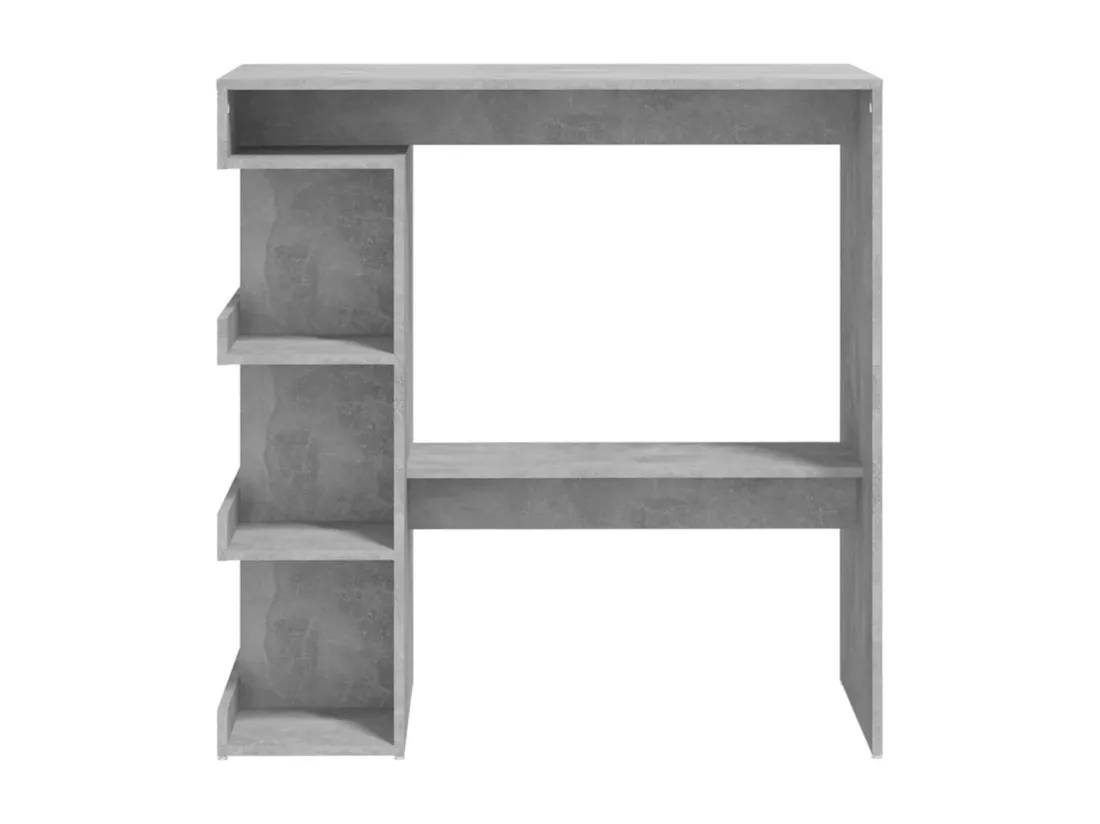 Table de bar étagère de rangement Gris béton 100x50x101,5 cm