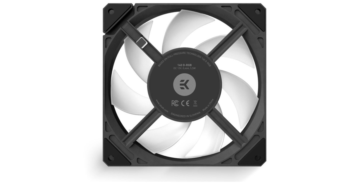 EKWBEK-Loop Fan FPT 140 D-RGB case fan  (Zwart, 140 x 140 x 27 mm, PWM)