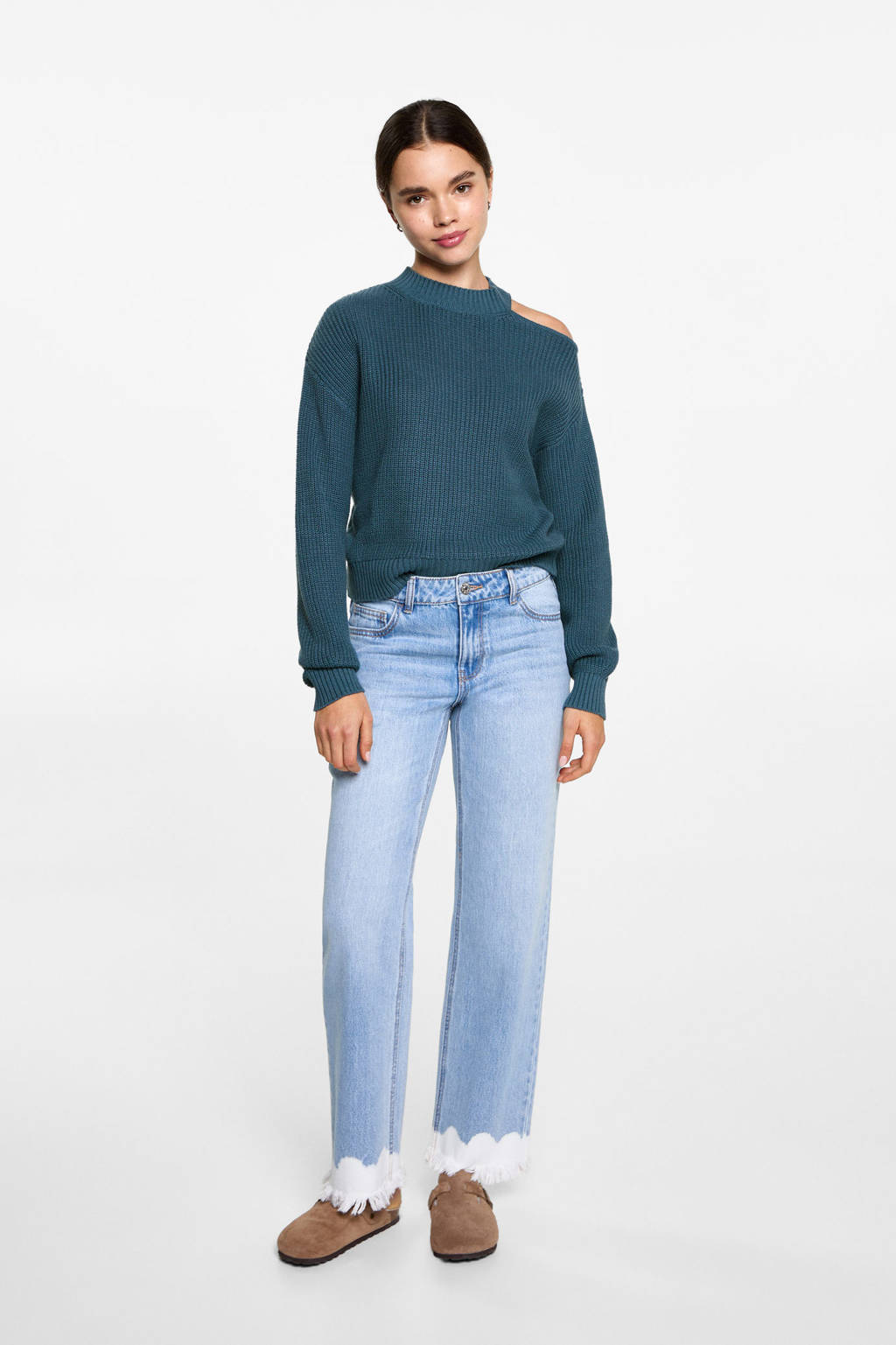 MANGO TEEN trui blauw gebreid