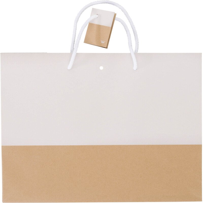 Sacs kraft bicolore Luxe poignées cordelières 29 x 39 x 18 cm - Paquet de 10