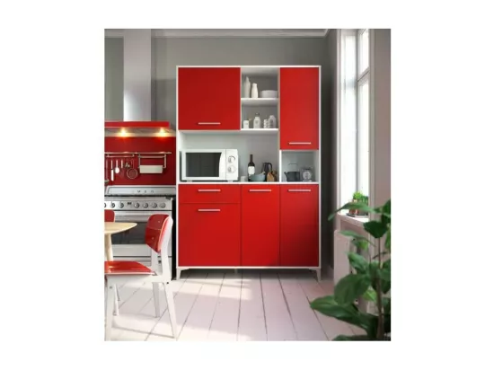 ECO Buffet de cuisine L 120 cm - Rouge mat