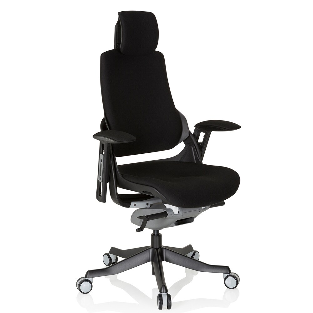 Profi Bürostuhl SPEKTRE BLACK Stoff mit Armlehnen (höhenverstellbar) hjh OFFICE