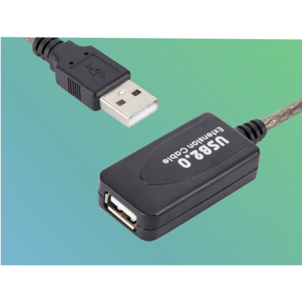 (25m) USB A auf USB 2.0 A-Buchse Aktives Verlängerungskabel Adapter Kabel (Siganalverstärkung) - Schwarz
