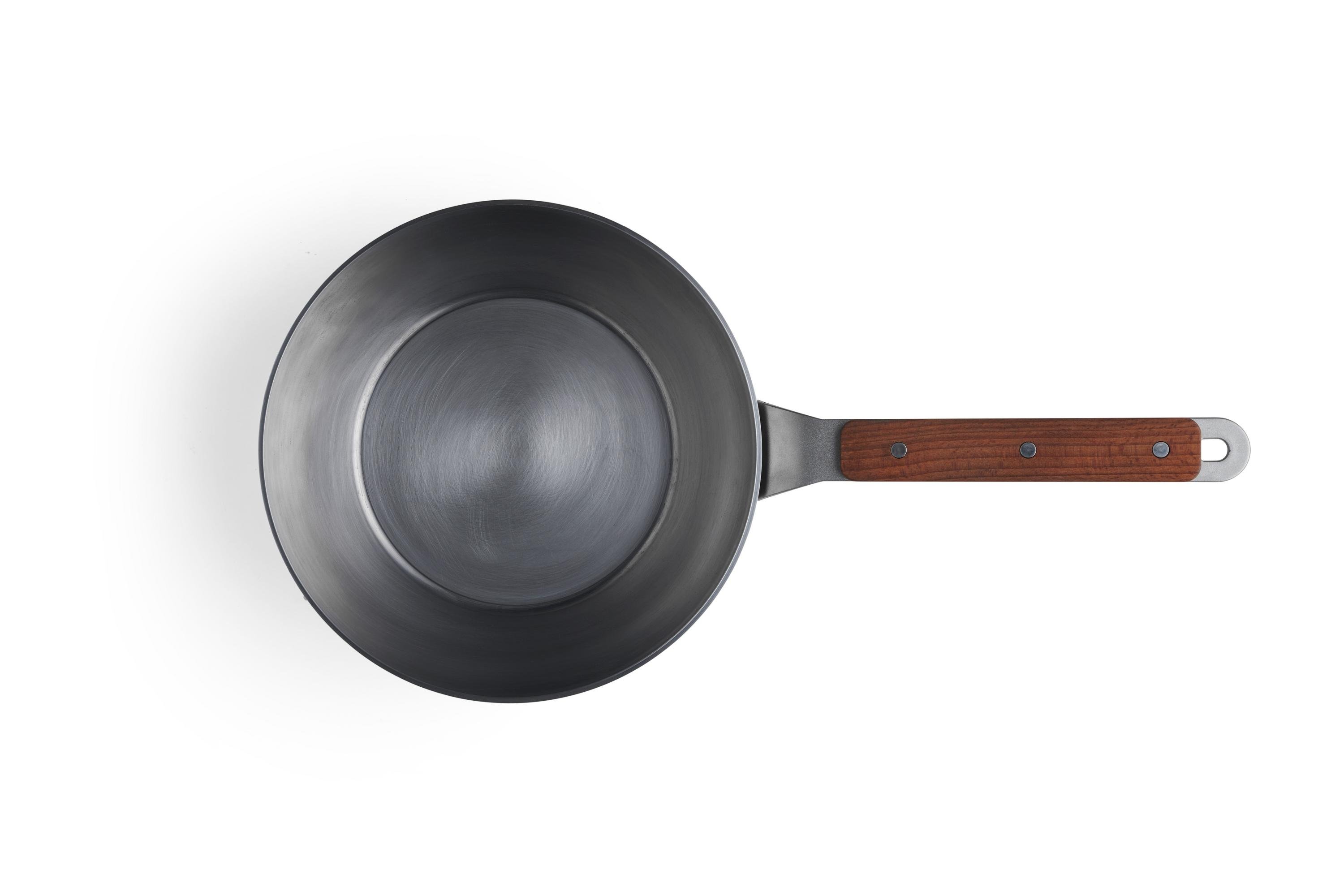 Carbon Steel Hochrandpfanne - Griffart: Fester Stiel