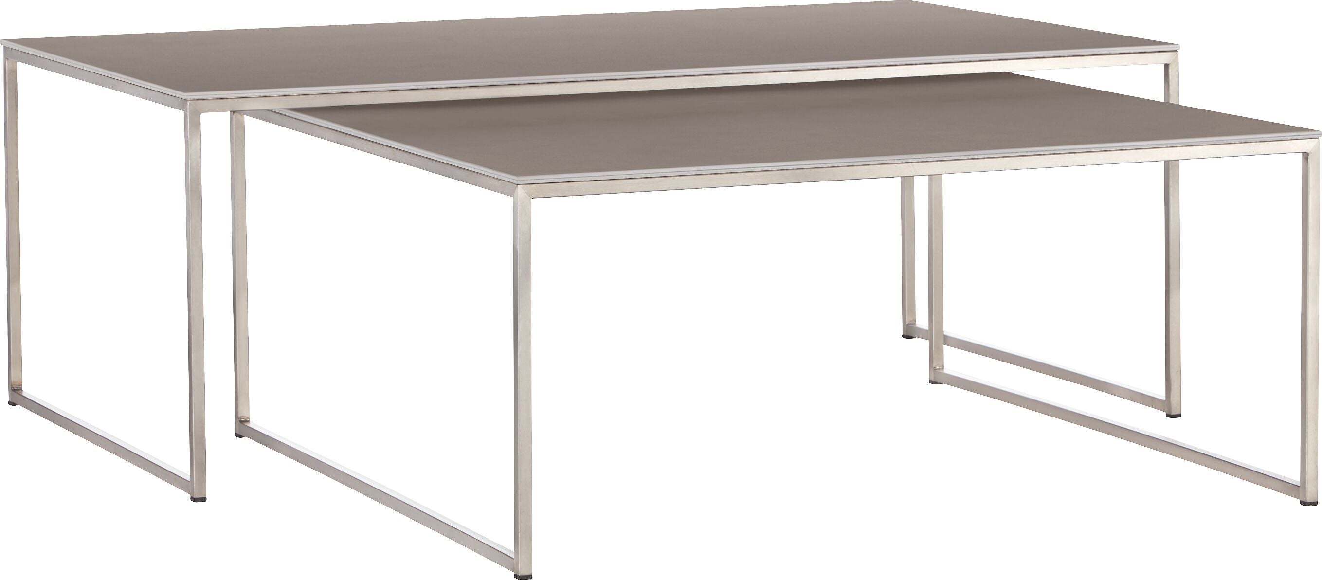 AVEA Salontisch - Beton hell / Edelstahl / B: 90.0 cm x T: 90.0 cm x H: 39.6 cm