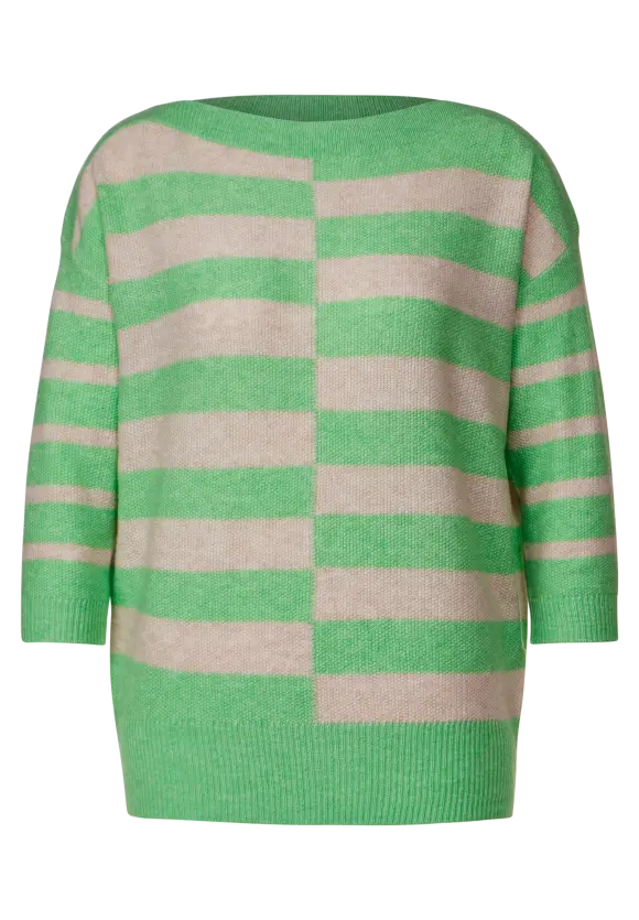 Pullover mit Streifenprint - light spring green mel.