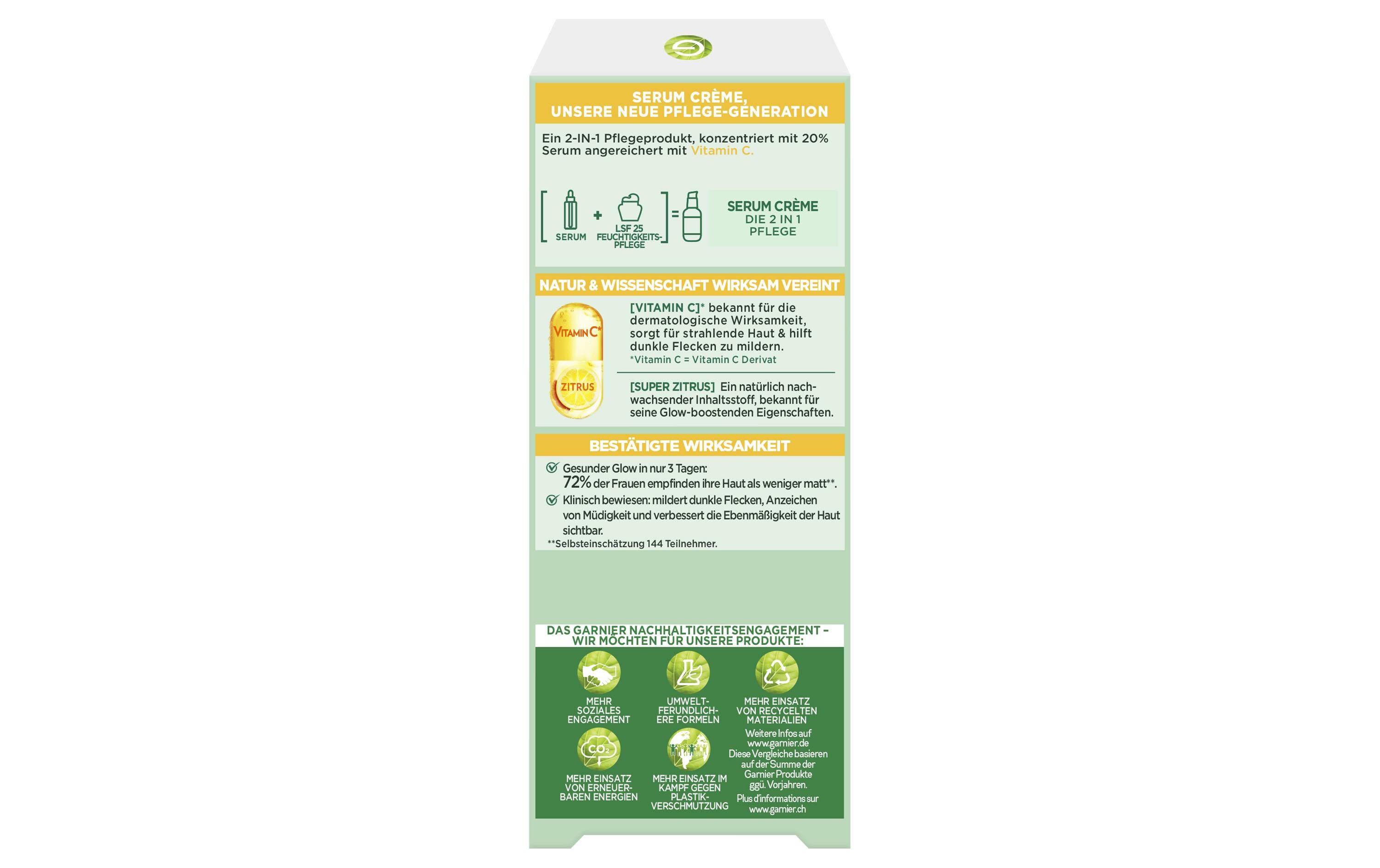 Gesichtsserum Vitamin C 50 ml2 in 1 Glow Booster Serum mit angereichertem wertvollem Vitamin C
