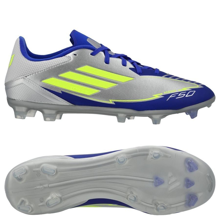 adidas F50 Messi League FG/AG La Vida Rapida - Argenté/Jaune/Bleu