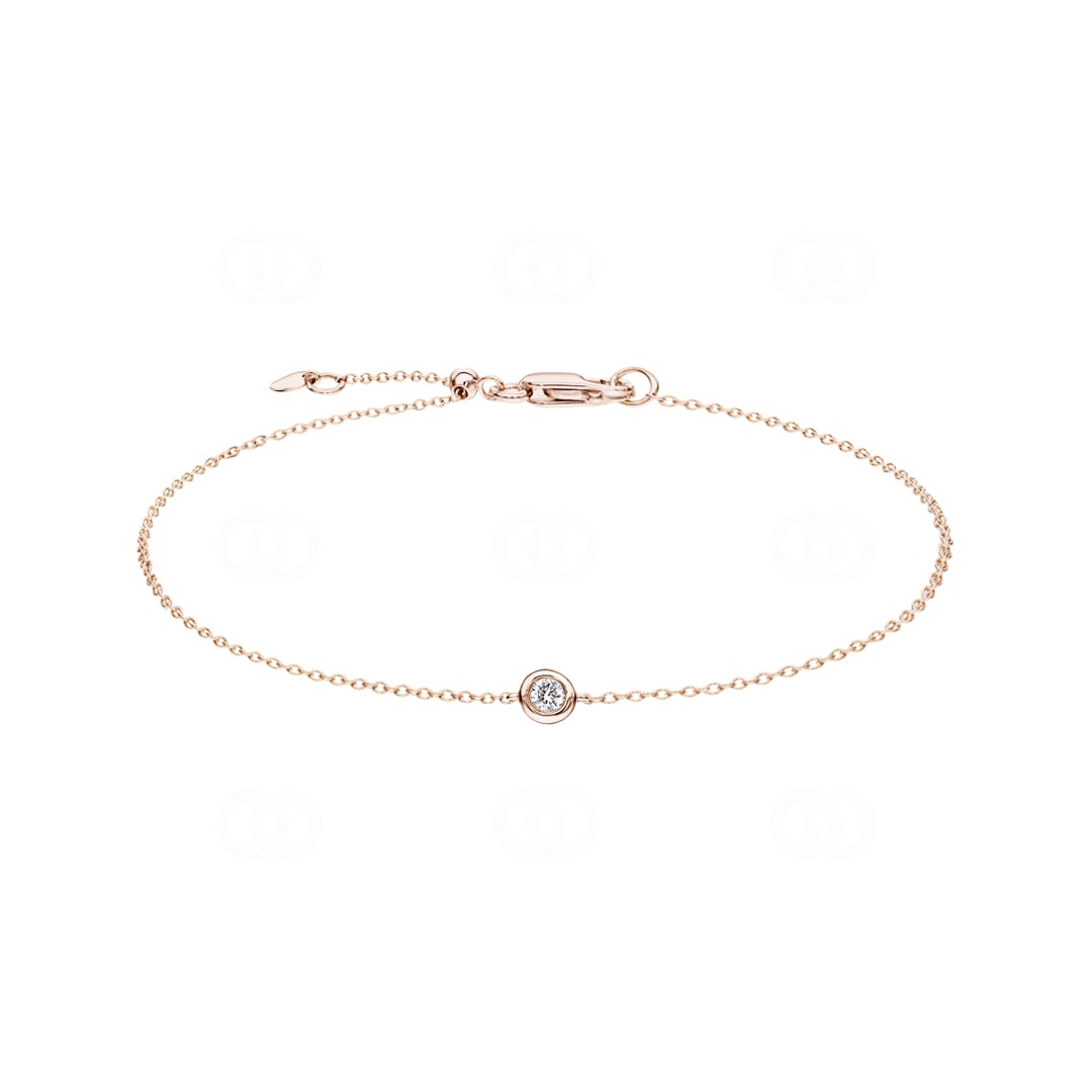 Armband 750/18 K Roségold mit Diamant 0.05 ct H/si
