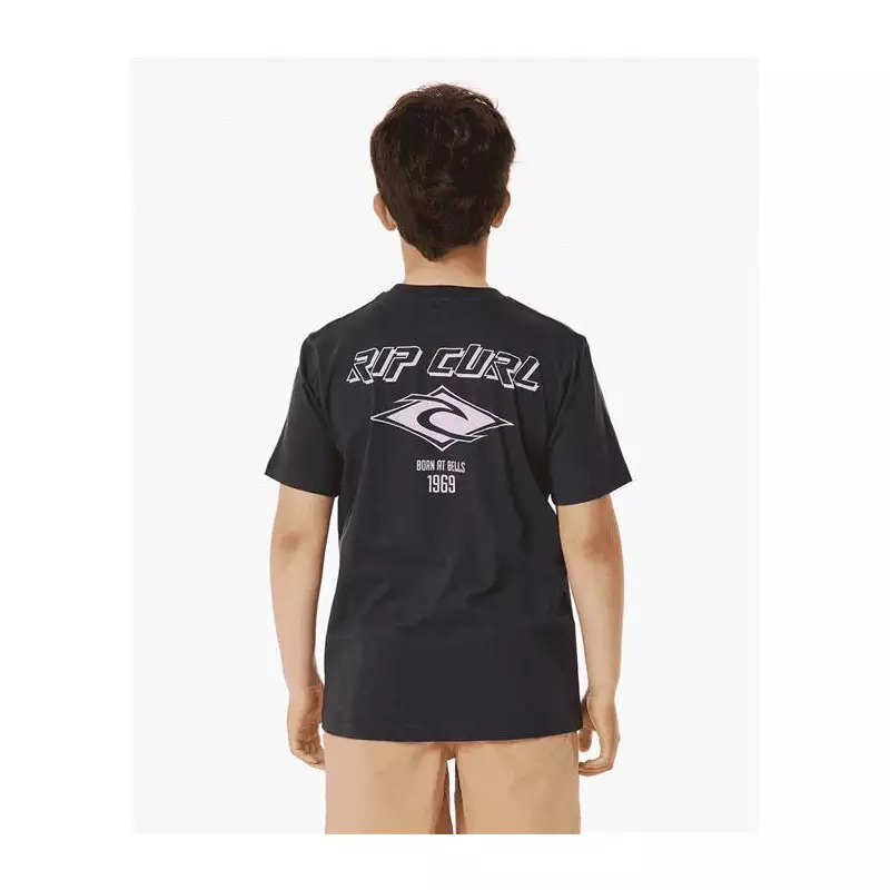 Teeshirt junior RIPCURL Fadeout Icon Tee - Boy Black/Purple