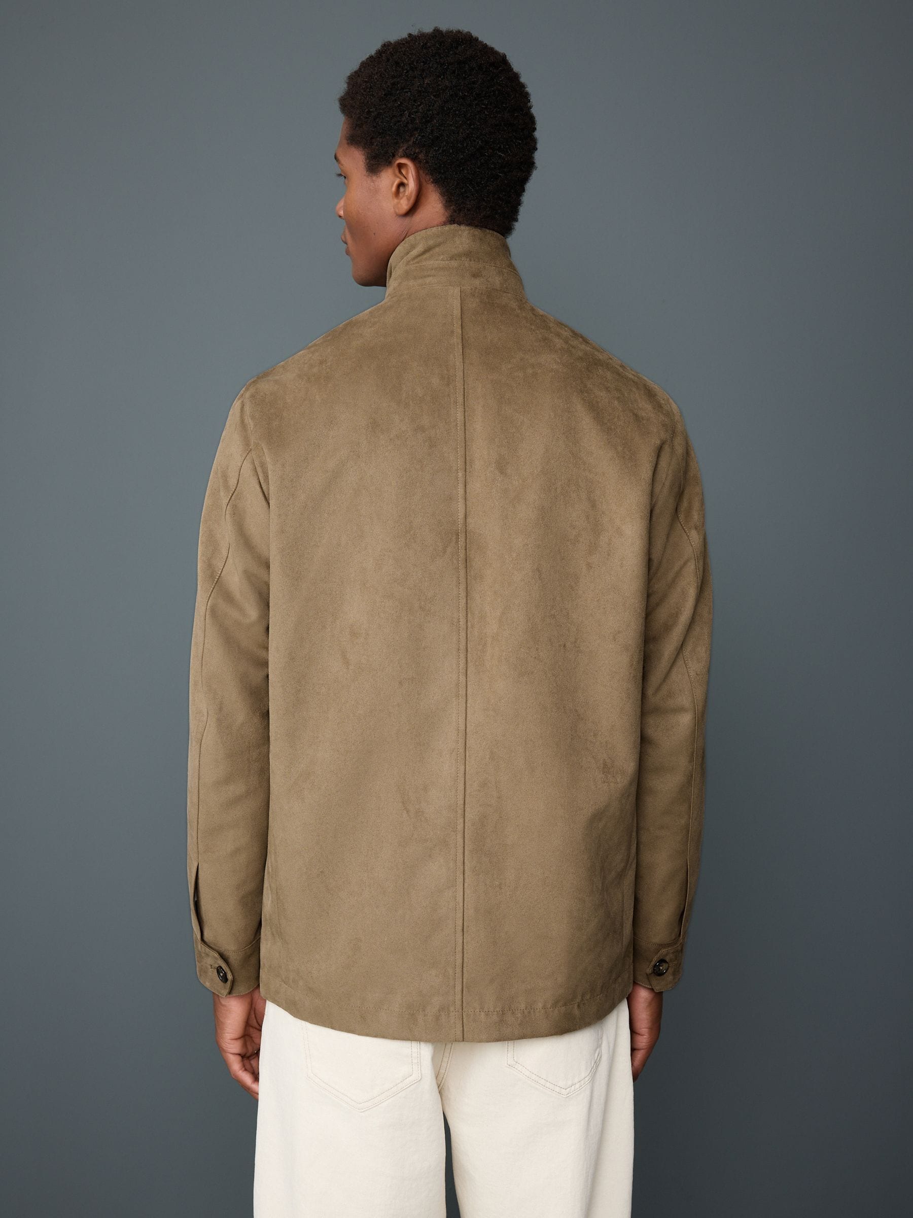 Lichtbruin - Faux Suede Four Pocket Jacket