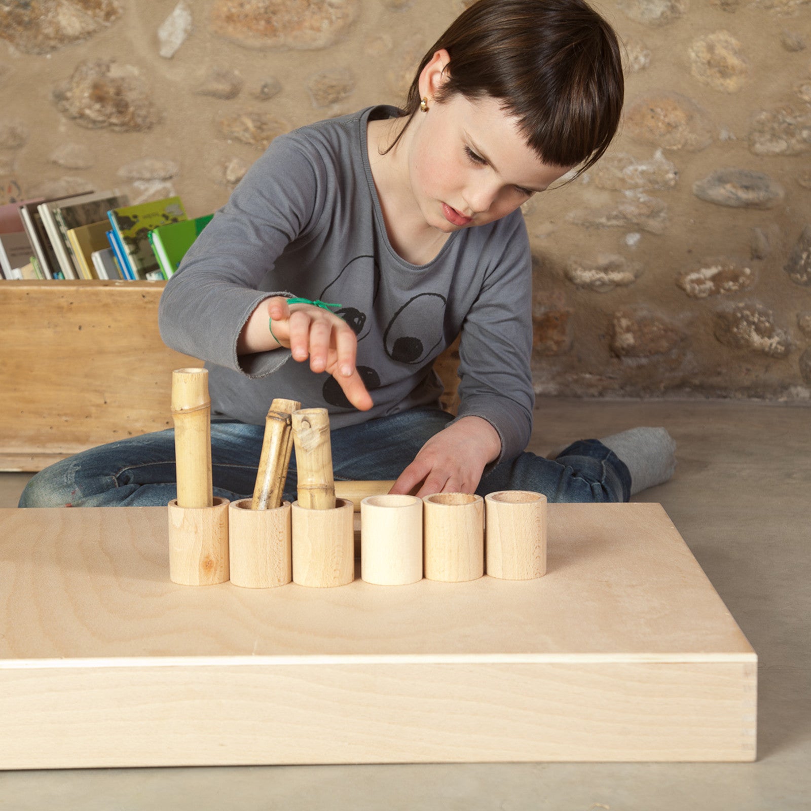 Holzbecher mit Deckel Natural 6 Stück Grapat