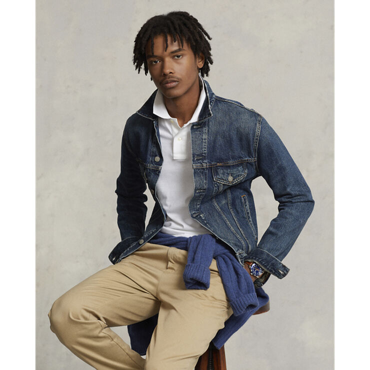 Polo Ralph Lauren Custom Slim Fit Mesh Polo Hvid