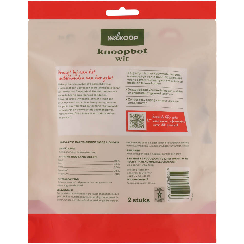 Welkoop - Knoopbot M Wit - 2 Stuks - rund - M