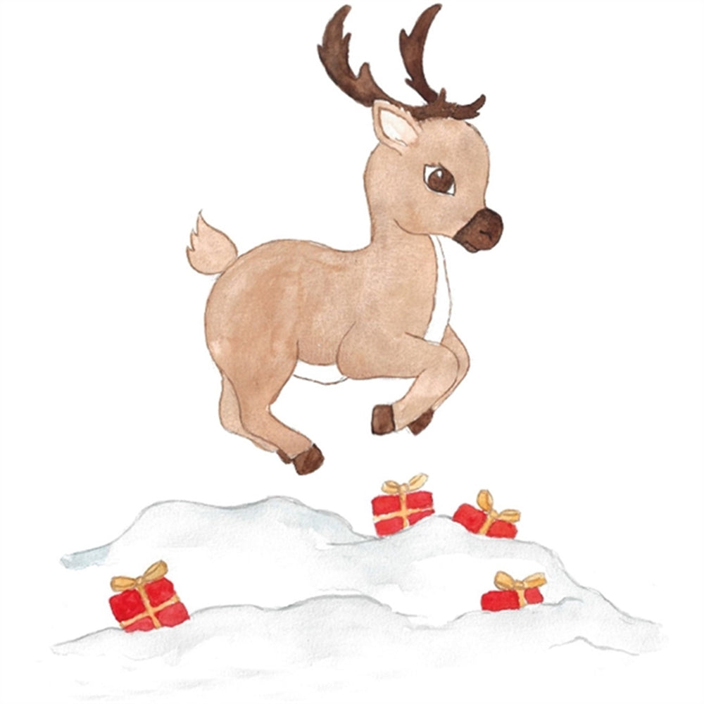 Wallstickers Rudolph Og Gaver Multi