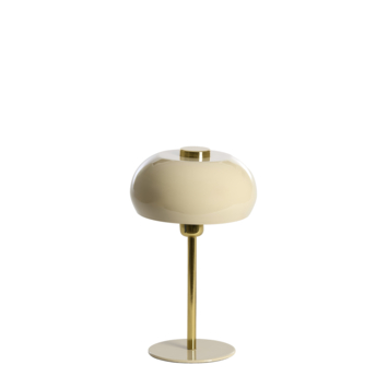 tafellamp Joe glans crème met goud Ø22 x 34cm