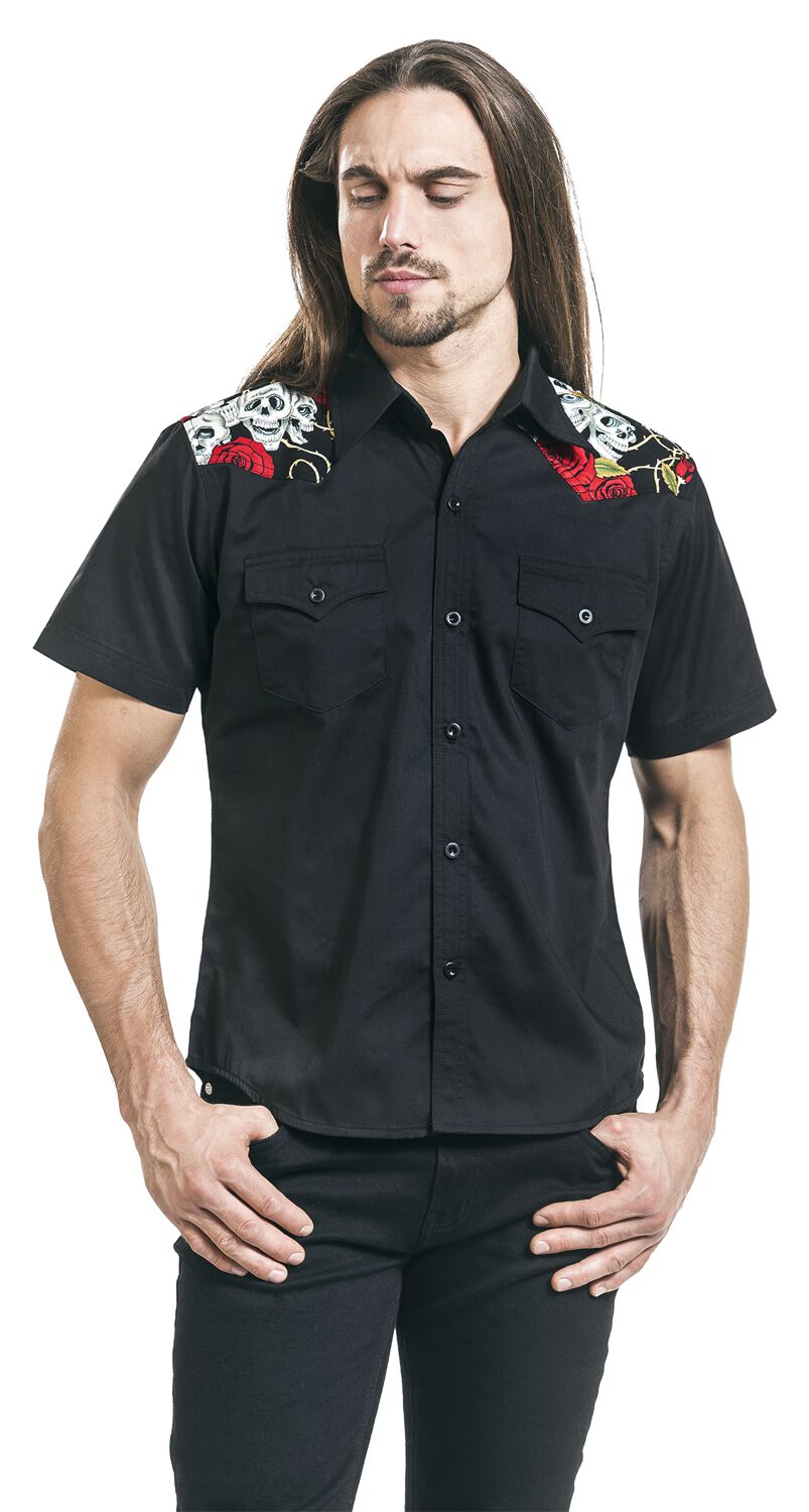 Skull Rose | Banned Chemise manches courtes