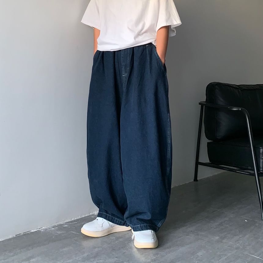 Fushet - Mid Rise Washed Baggy Jeans