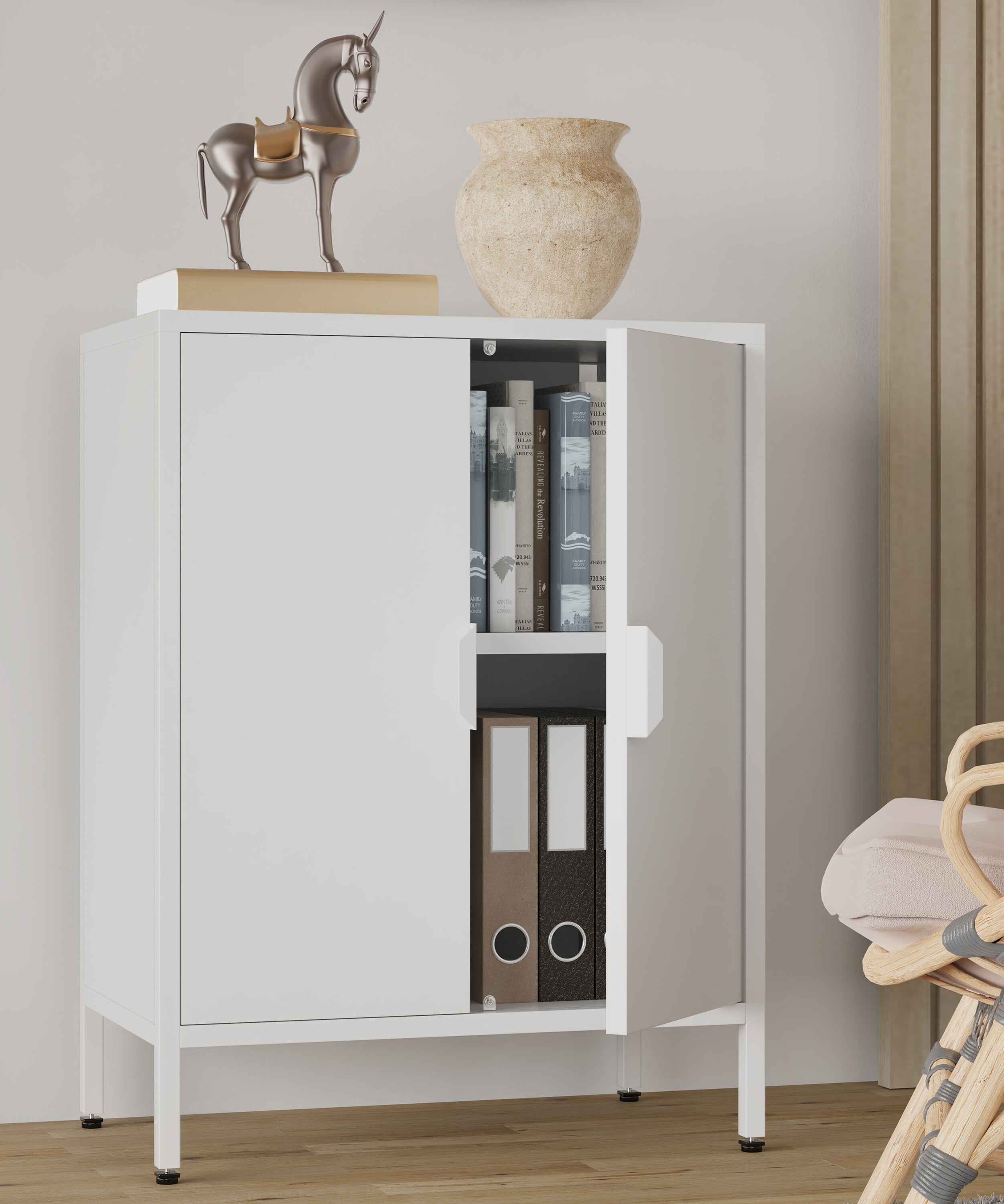VCM Metall Stahl Kommode Sideboard Highboard Anrichte Schrank Drehtüren Flokas S