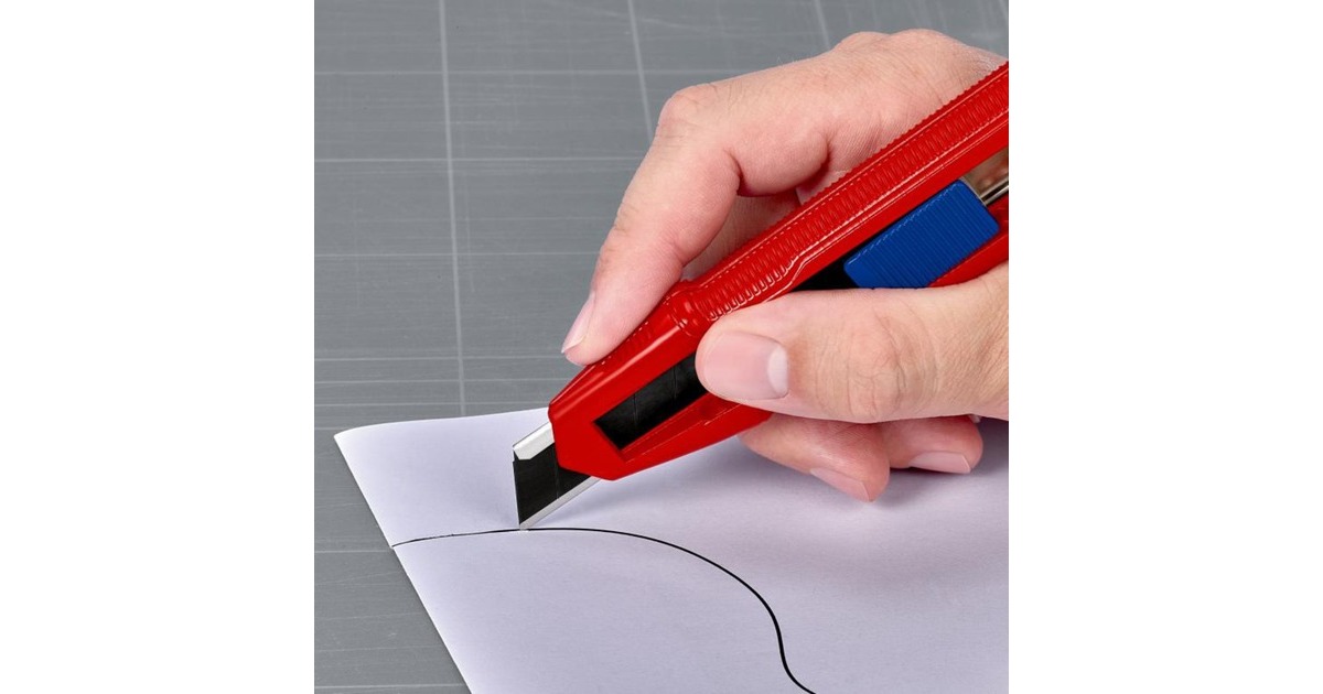 KNIPEXCutiX Universele mes stanleymes  (Rood/blauw, incl. 2 mesbladen)