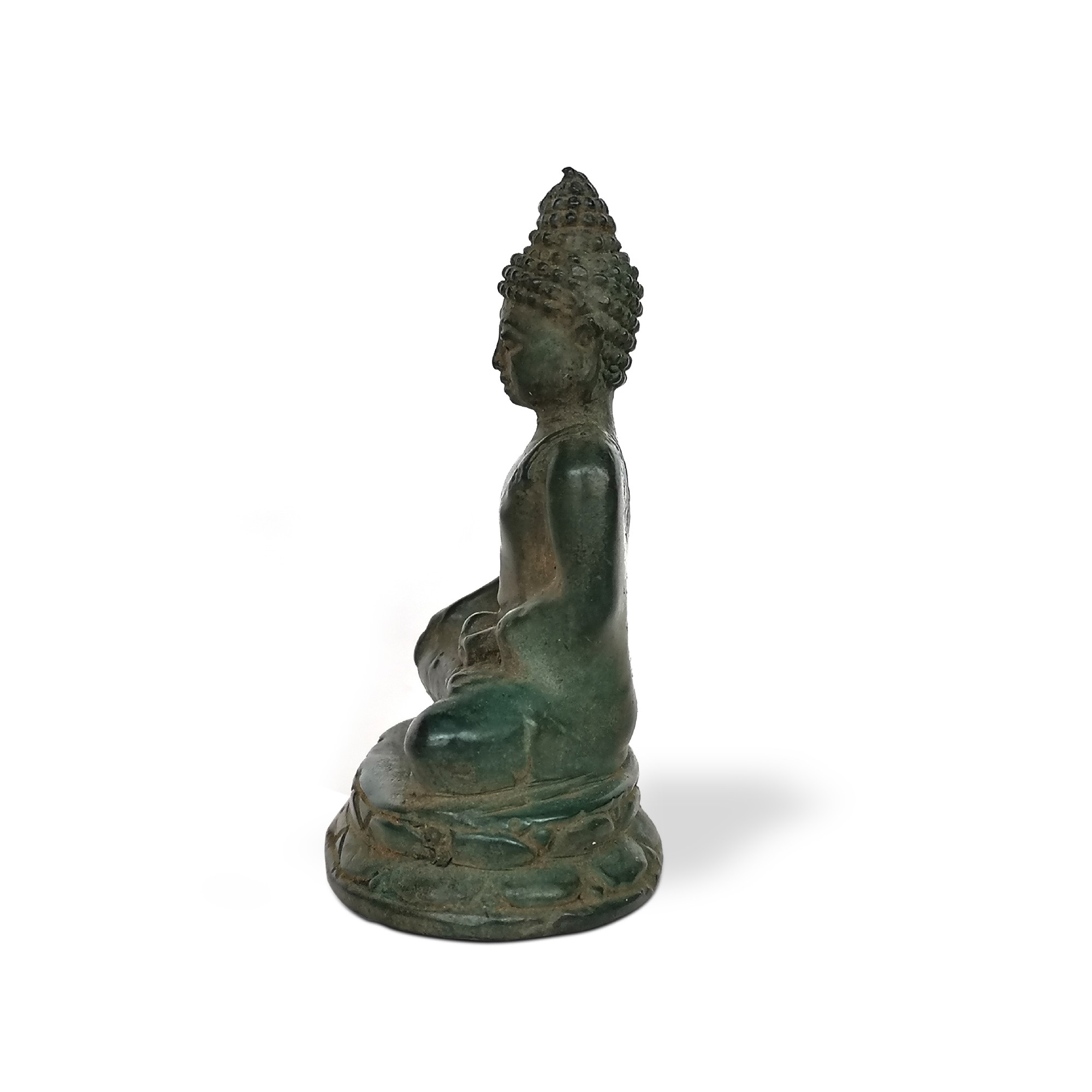 Figur 'sitzender Buddha', antik grün, H 6 cm, B 4 cm, L 3 cm von fischer's lagerhaus