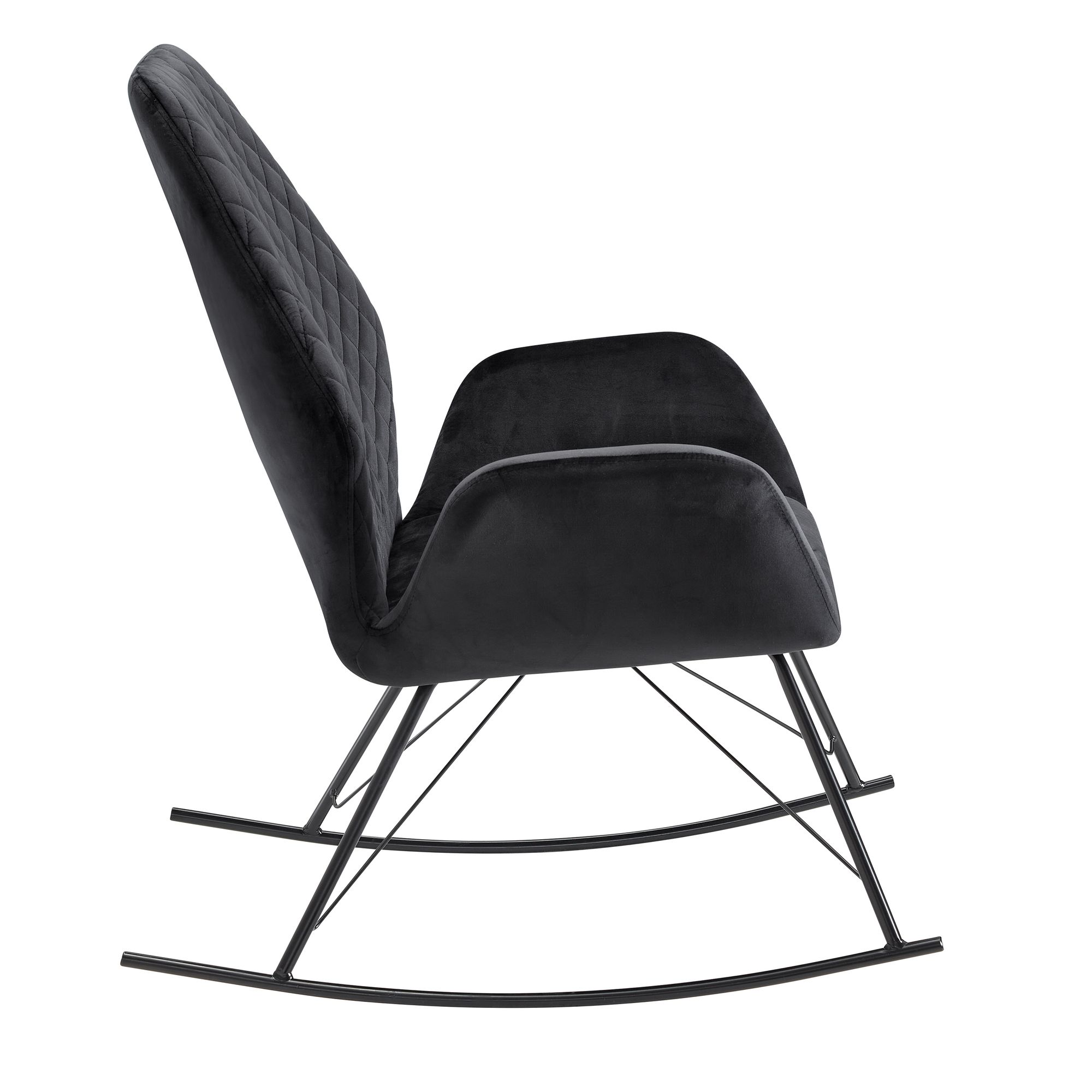 KADIMA DESIGN Gemütlicher Schaukelstuhl, Modernes Design mit Rautenmuster, 110kg Belastbarkeit