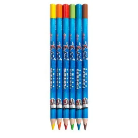 Herlitz bedruckte Jumbo Buntstifte Dreikant, Transformers Optimus Prime blue, 6 farbig