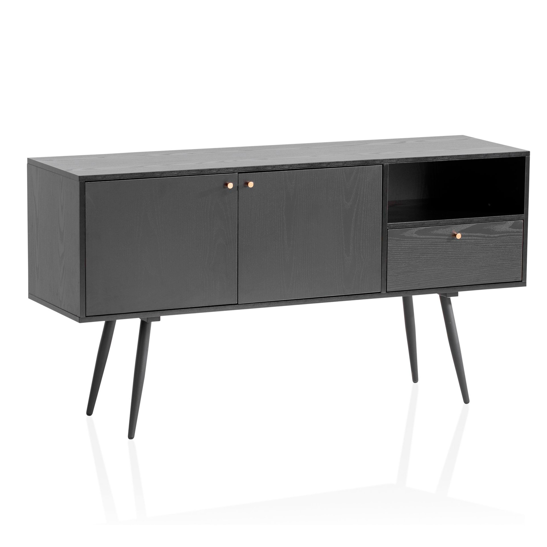 Sideboard 140 x 75 cm schwarz matt