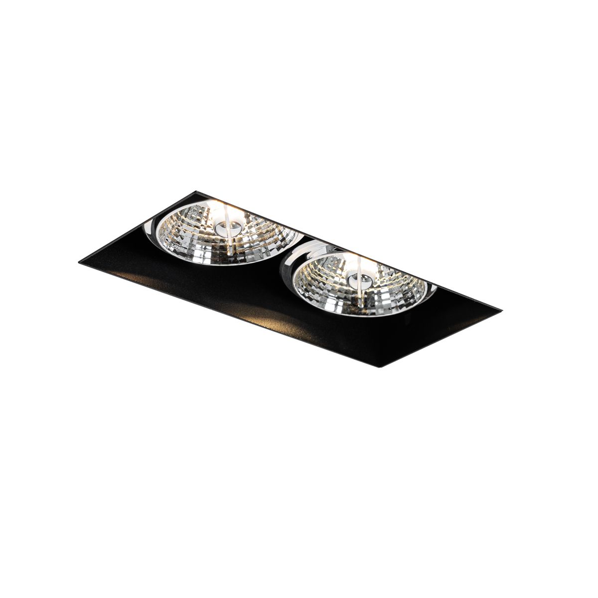Moderne inbouwspot zwart GU10 AR70 trimless 2-lichts - Oneon
