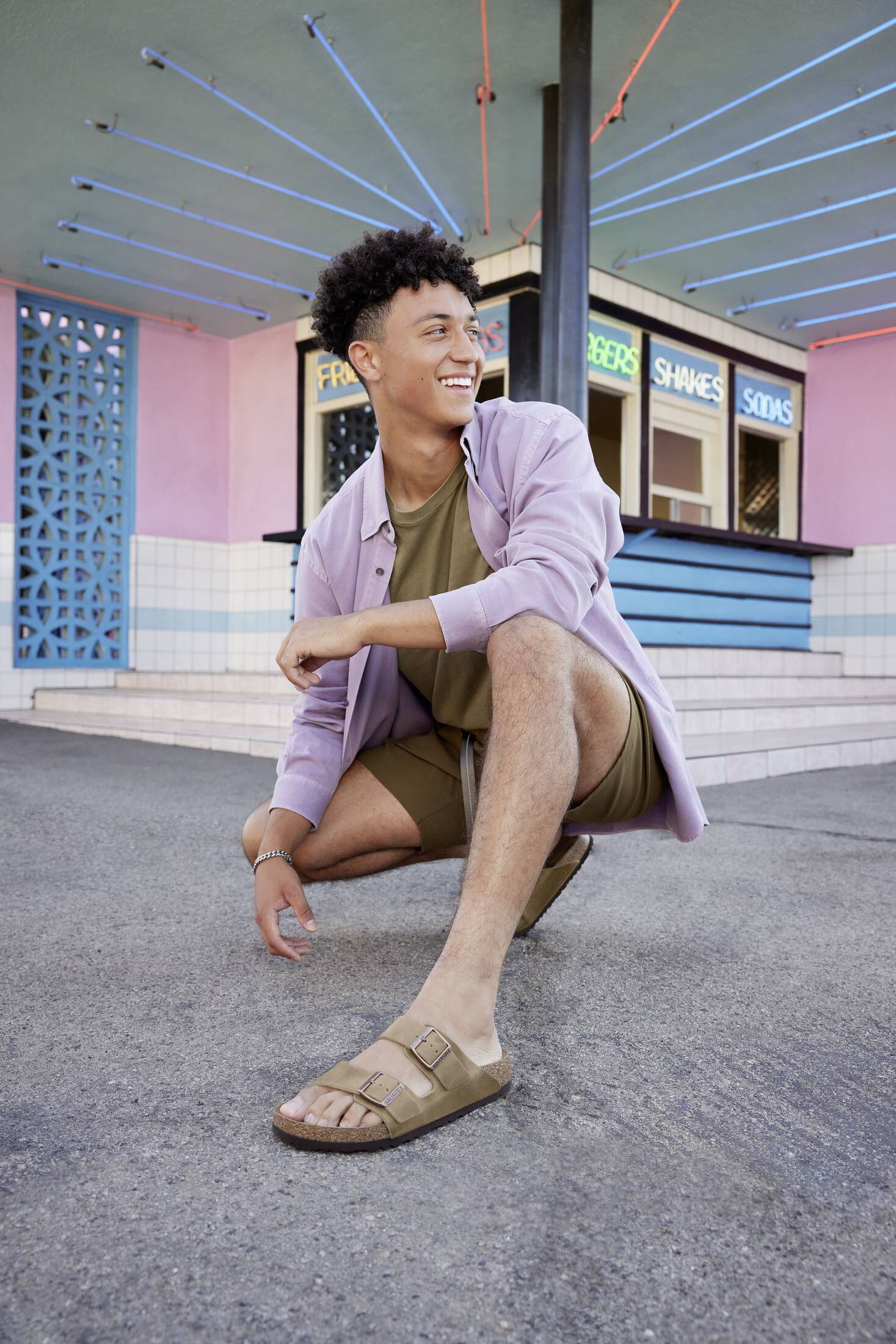 Birkenstock| Herren Sandalen ARIZONA SHEARLING Veloursleder mit Lammfell