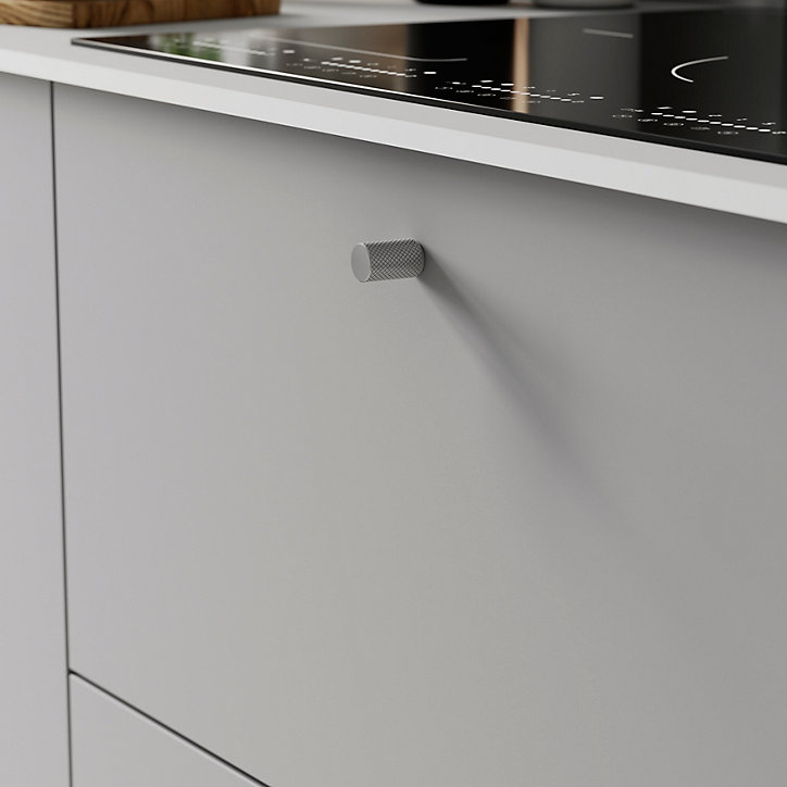 Poignée de meuble de cuisine GoodHome Dukkah effet inox L. 1,8 cm, 2 pièces