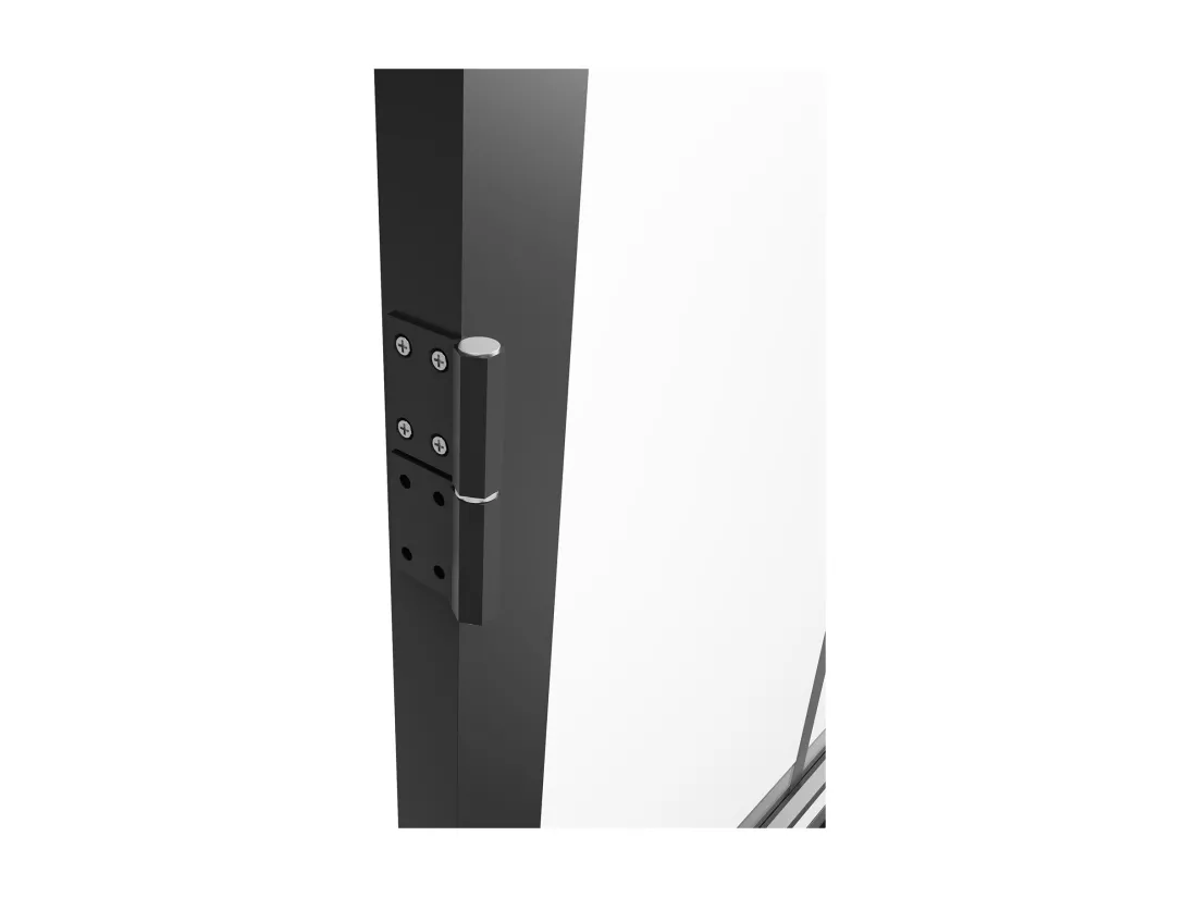 Bloc porte réversible en aluminium et verre trempé - H204 x L93 cm - Noir - SEROTO